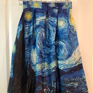 Van Gogh inspired full skirt size small